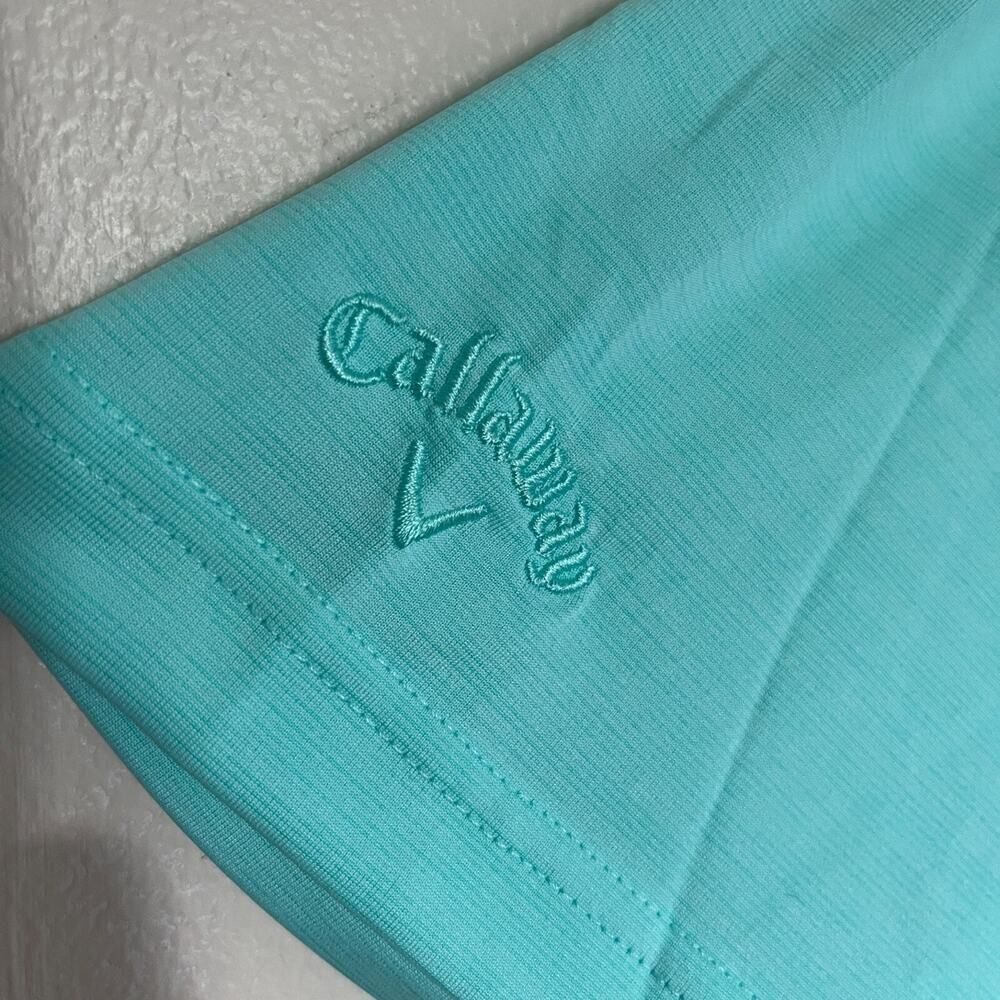 Callaway Golf Shirt Mens Size Large Opti-Dri Aqua Blue Polo Short Sleeve - Picture 4 of 8